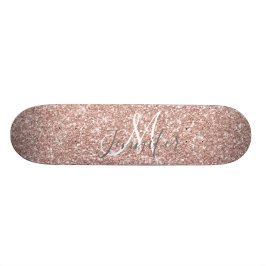 För glitterMonogram för anpassningsbar flickaktigt Mini Skateboard Bräda 18,5 Cm