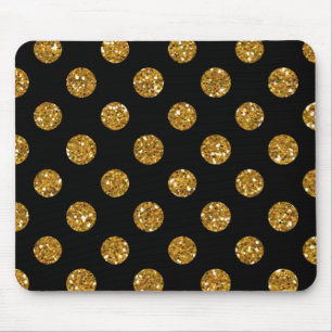 För glitterpolka dots för Faux guld- mönster p Musmatta
