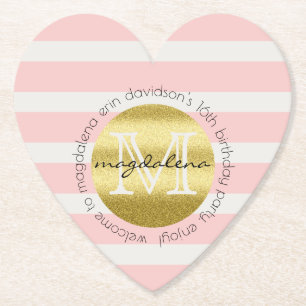 För glitterrodnad för moderiktig Monogram guld- Underlägg Papper