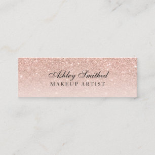 För glitterrodnad för modern faux rosa guld- mini visitkort