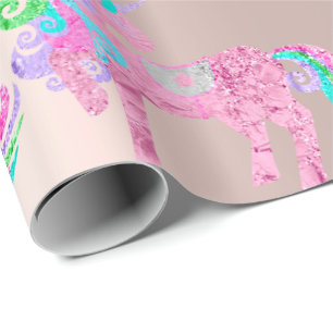 För glitterrosor för Unicorn pudrar den Sparkly Presentpapper