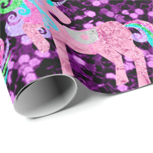 För glitterrosor för Unicorn Sparkly purpurfärg Presentpapper