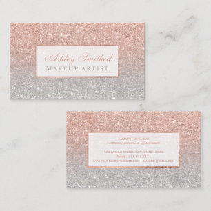 För glittersilver för modern faux rosa guld- visitkort