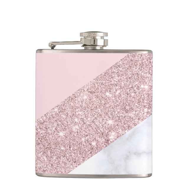 för glittervit för elegant flickaktigt rosa guld- fickplunta (Framsidan)