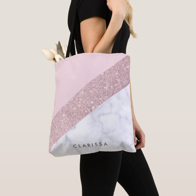 för glittervit för elegant flickaktigt rosa guld- tygkasse (Närbild)