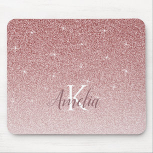 För gnistraglitter för personlig rosa Monogram Musmatta