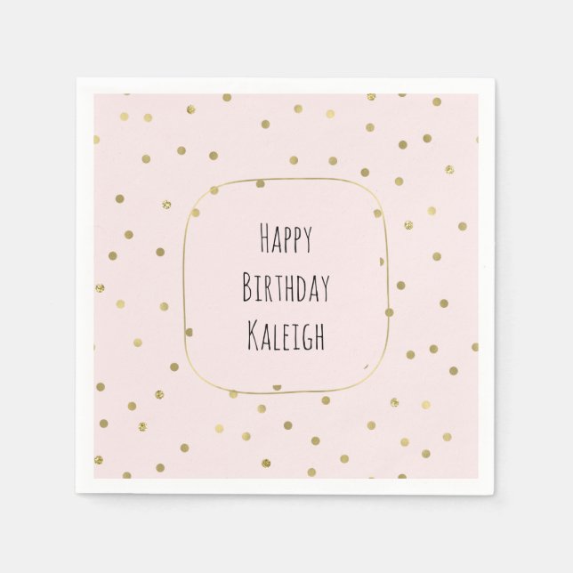 För gnistrakonfettiar för rosor rodna guld- pappersservett (Framsidan)