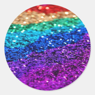 För gnistralilor för glitter mång- kulör grön runt klistermärke