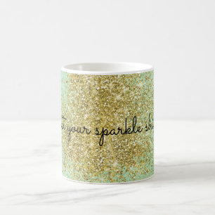 För gnistrasken för Mint guld- glitter för Faux Kaffemugg