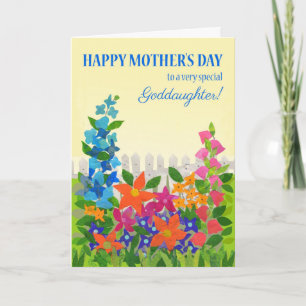 För Goddotter Mors dag Blomsterträdgård Card Kort