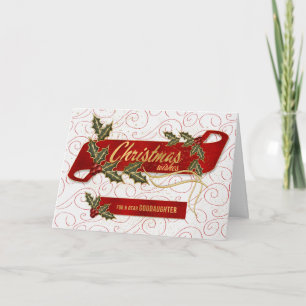 för Goddottern jul Önskemål Holly och Berries Helgkort