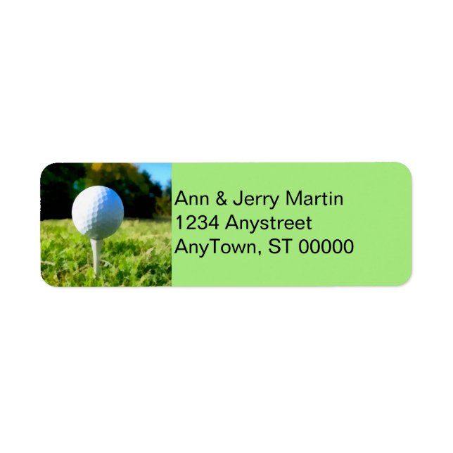 För golferernas returadressetikett golf boll returadress etikett (Framsidan)