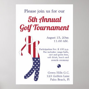För Golfturnering för amerikanska flaggan   Poster