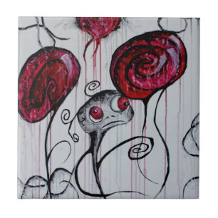 För Goth för gullig och kuslig varelse nyckfull Kakelplatta