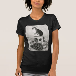 För Goth för skalle för Witchs kattungekatt got Tee Shirt