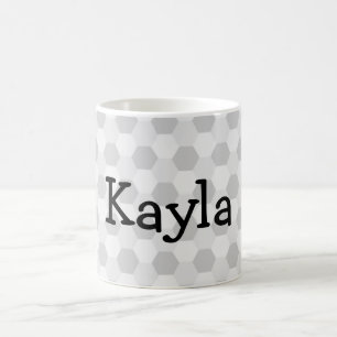För grå färgsexhörning för personlig känd ba kaffemugg