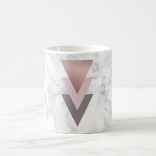 för grå färgtrianglar för elegant rosa guld- r kaffemugg