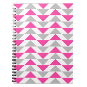 För grå färgvit för geometriska trianglar rosa anteckningsbok