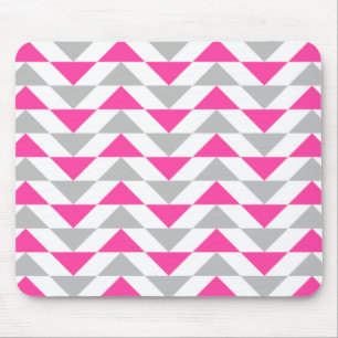 För grå färgvit för geometriska trianglar rosa musmatta