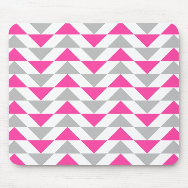 För grå färgvit för geometriska trianglar rosa musmatta (Framsidan)