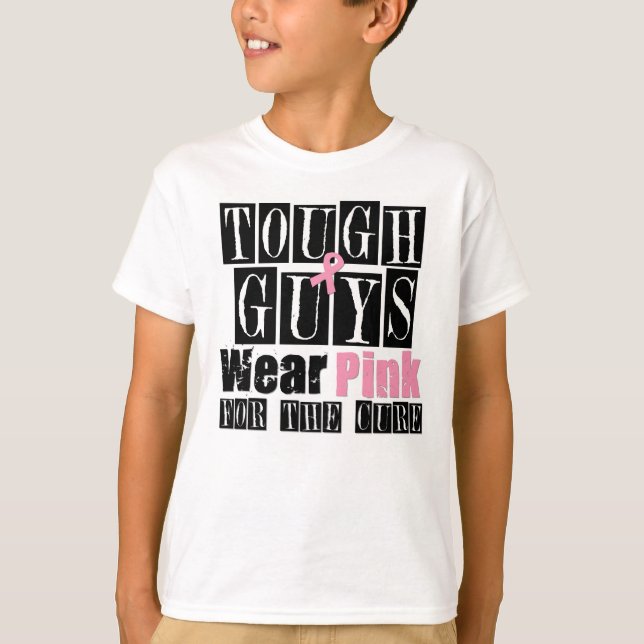 För grabbbära för bröstcancer tuffa rosor tee (Framsida)