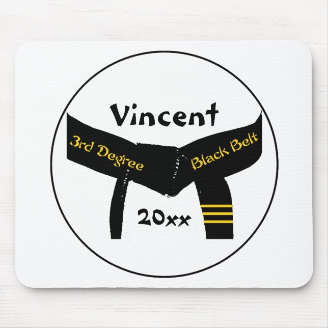 För gradsvart för kampsportar 3rd bälte musmatta (Framsidan)