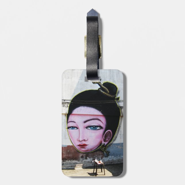 För grafittigata för dam laotisk konst bagagebricka (Baksidan Lodrät)