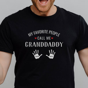 För GrandDad med personlig för 2 barnbarnnamn T Shirt