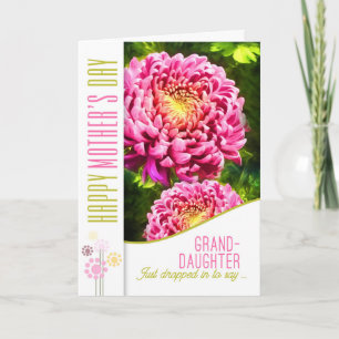 för Granddotter Mors dag Rosa Dahlia Garden Kort