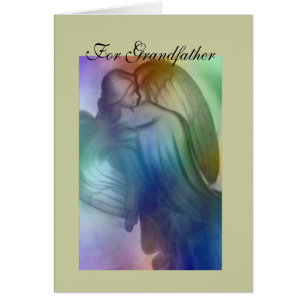 För Grandfather Rainbow Angel Hälsningskort