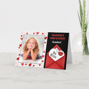 för Grandma Valentine Day från Barnbarn Photo Helgkort