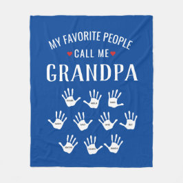 För Grandpa med Barnbarn Namn Personlig Fleecefilt