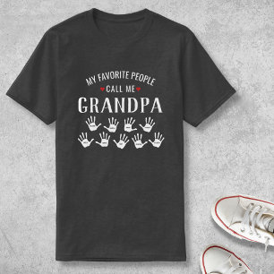 För Grandpa med Barnbarn Namn Personlig T Shirt