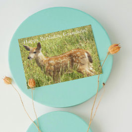 För Grandson Hjort Fawn Wildlife Birthday Kort