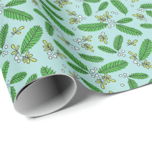 För gräsgren för Aqua grön Retro helgdag för Presentpapper