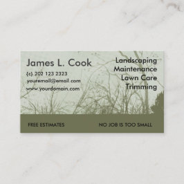 För gräsmattaomsorg för modern elegant grönt visitkort