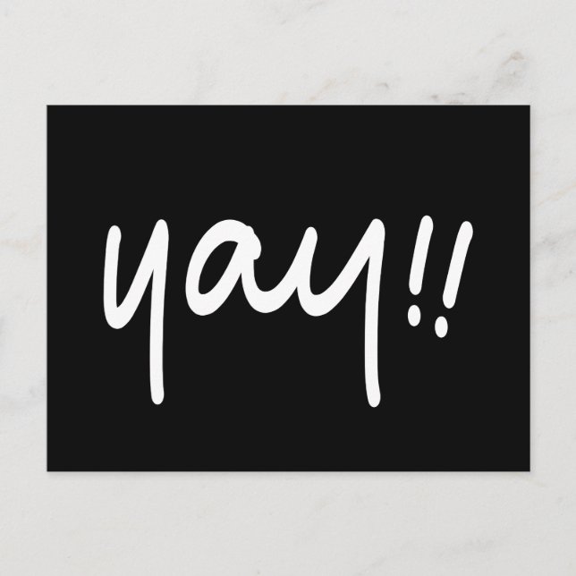 För grattishandskrift för YAY lycklig Uplifting Vykort (Framsida)