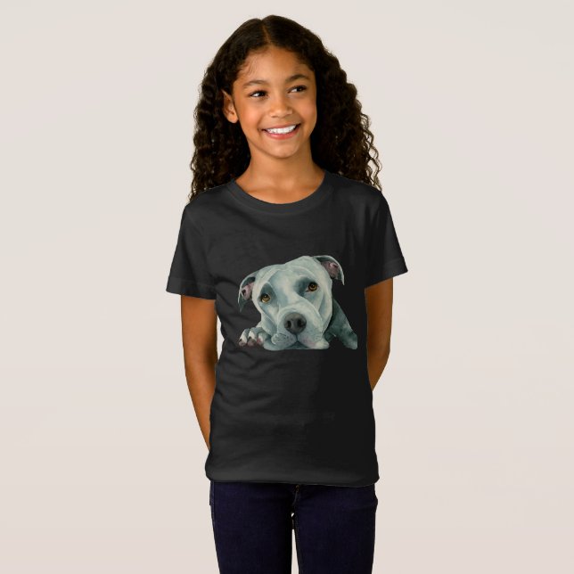 För groptjurhund stort Ol huvud för vattenfärg | T-shirt (Hel framsida)