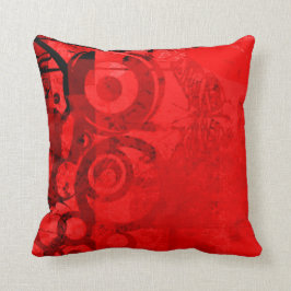 För Grungetryck för röd fjäril Retro dekorativ Kudde
