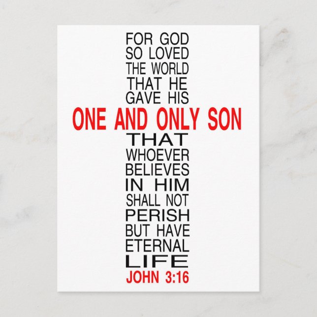 För Gud älskade så världen vykort (Framsida)