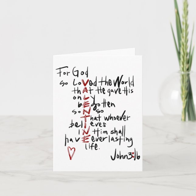 För Gud Älskade Världen Bibelvers Jesus Är Min Kort (Framsida)