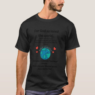 För Gud Älskade Världen Kristet Bibelvers J T Shirt