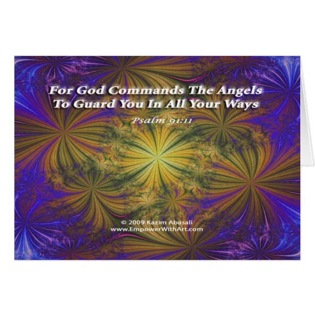 För gud Kommandon Änglar Hälsningskort (Framsidan Horizontal)