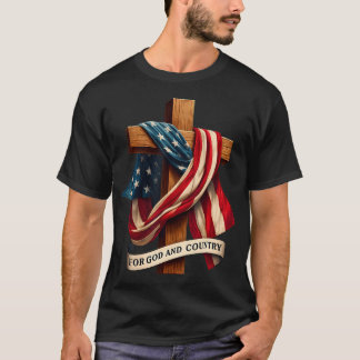 För gud och Land Kor Christian Patriotic Jesu T Shirt