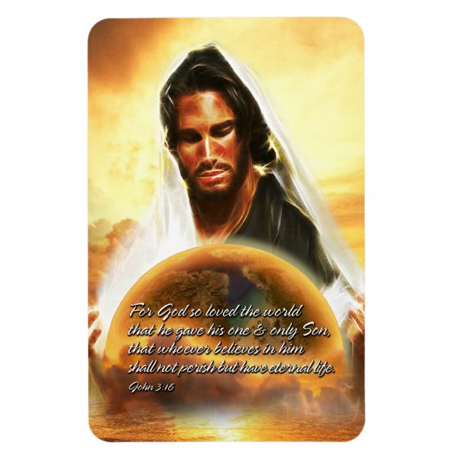 För Gud så älskad i World 2 Premium Magnet (Vertikal)