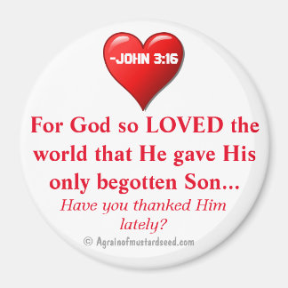 För Gud så älskad världen John 3:16 Magnet
