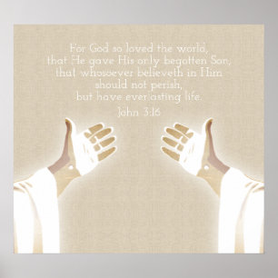 För Gud så älskad världen JOHN 3-16 Poster