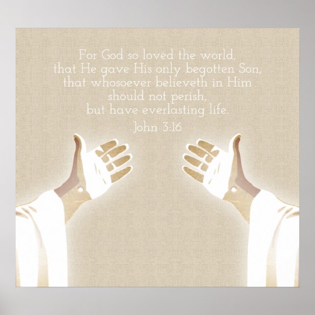 För Gud så älskad världen JOHN 3-16 Poster (Framsidan)