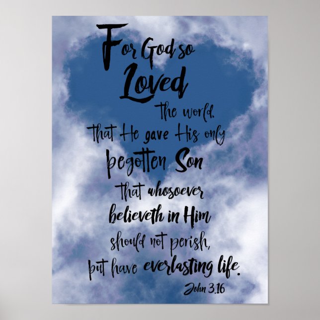 För gud så älskade du World John 3.16 KJV Poster (Framsidan)