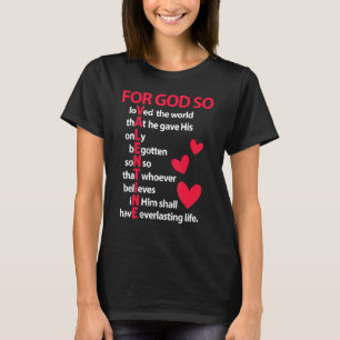 För gud så älskade Valentine Christian Clo i värld T Shirt